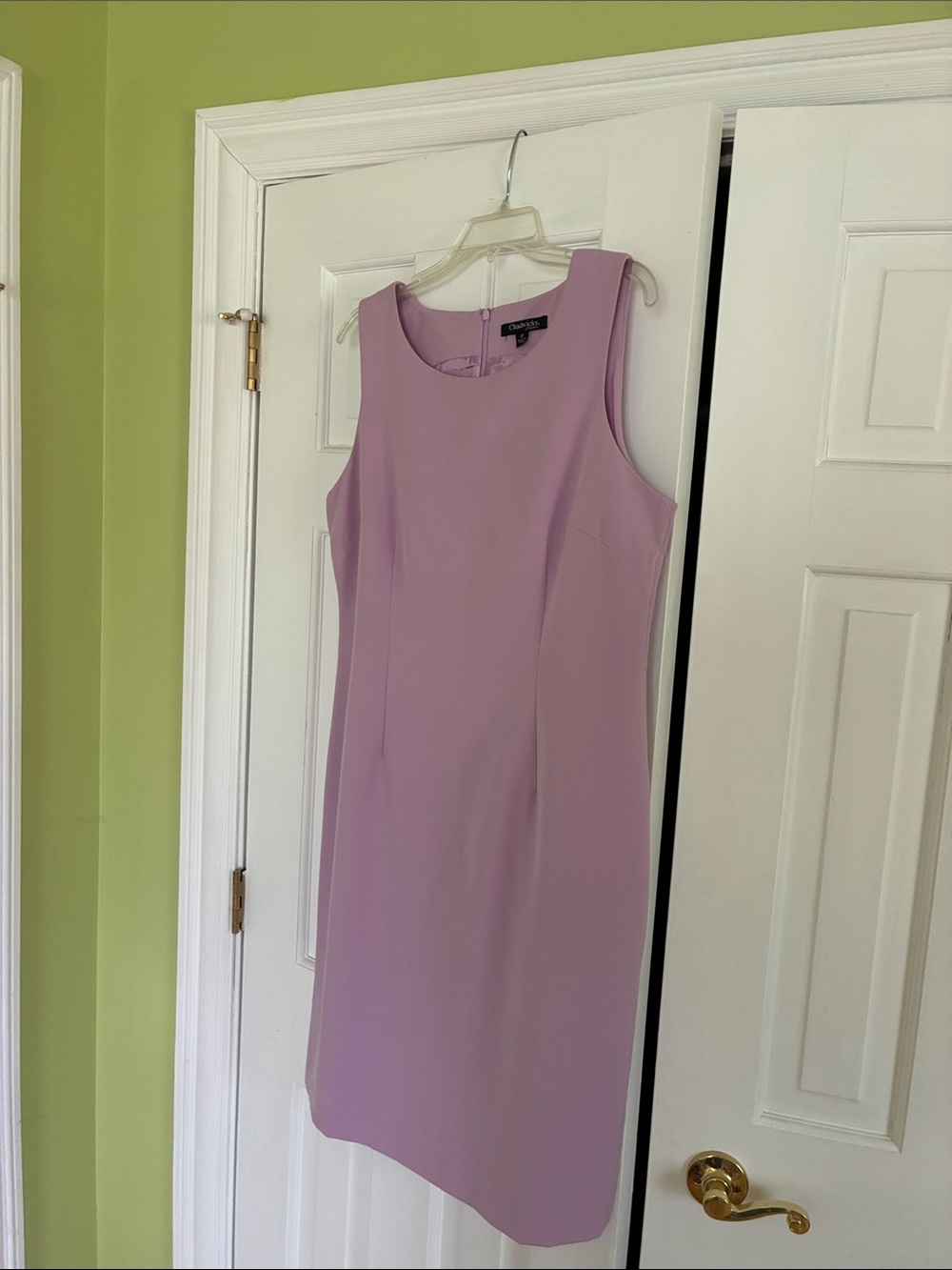 Vintage Chadwicks Classic Sleeveless Shift Dress - Lavender Size 12 - Picture 9 of 10